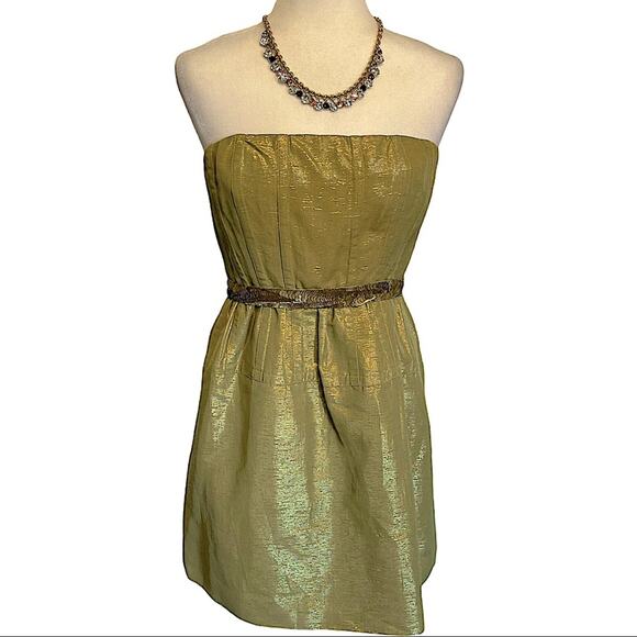 Vera Wang Lavender Label Strapless Shimmery Green Special Occasion Dress Size 8 - Picture 2 of 12